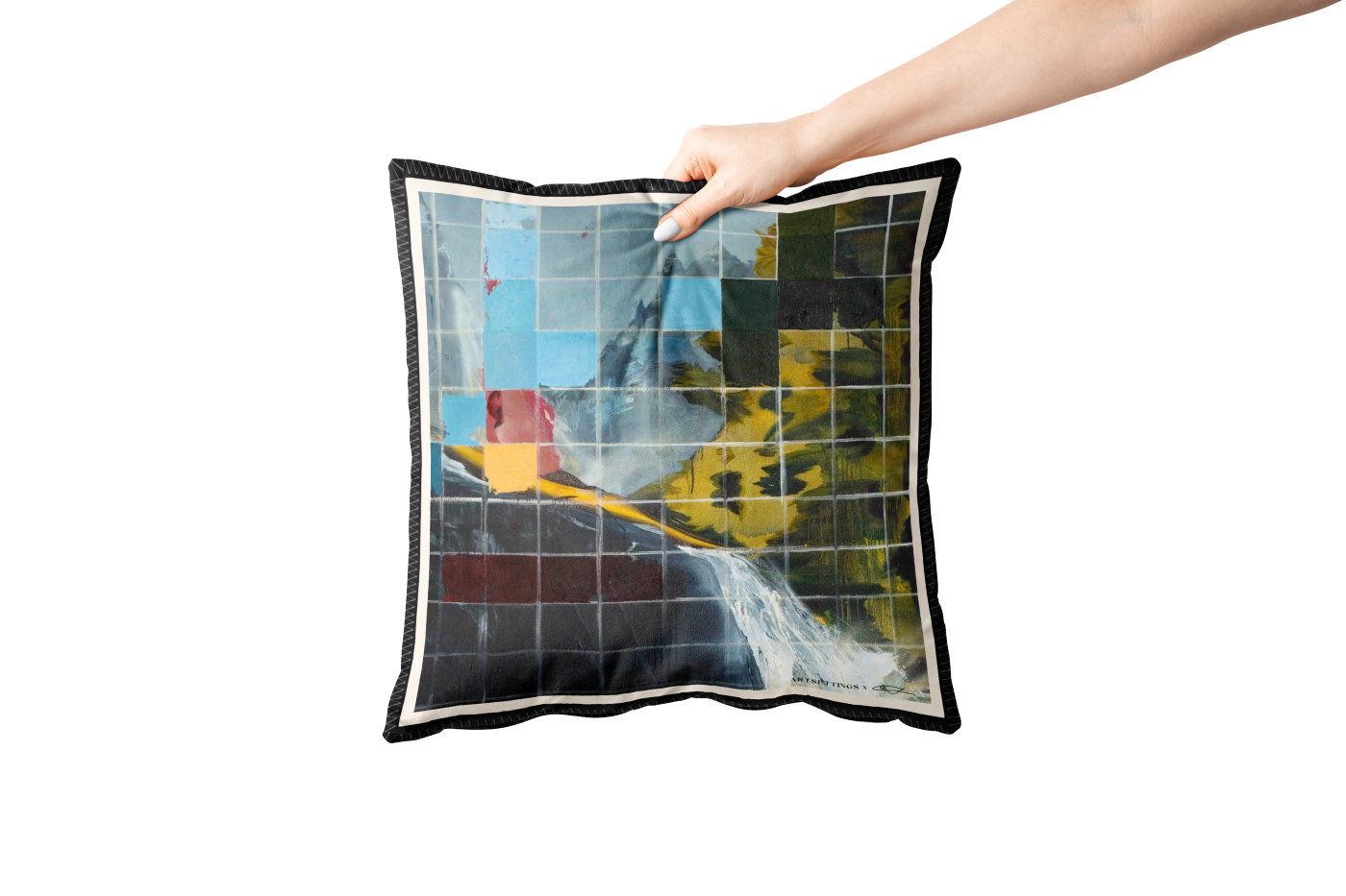 Tetris Falls · Pillow Cushion Cover · Faux Fur Fabric