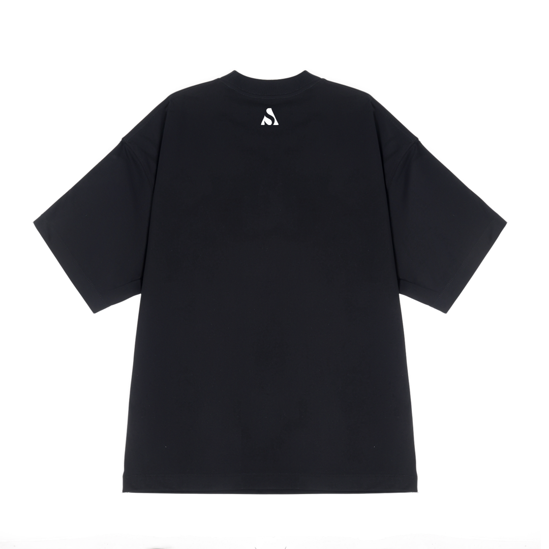 Short Sleeve T-Shirt - Drop Shoulder (330g) in Black