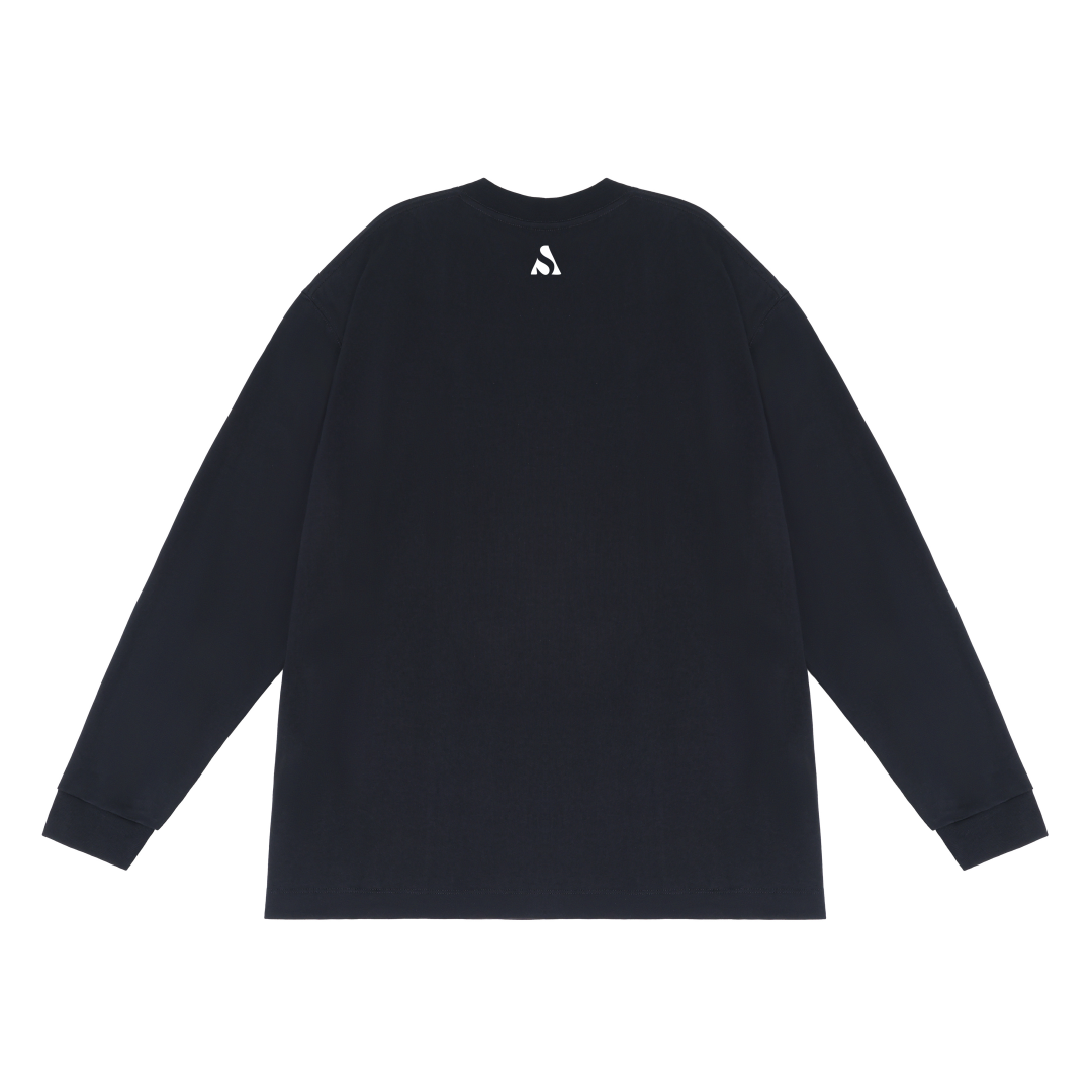 Long Sleeve T-Shirt - Basic Style (330g) in Black