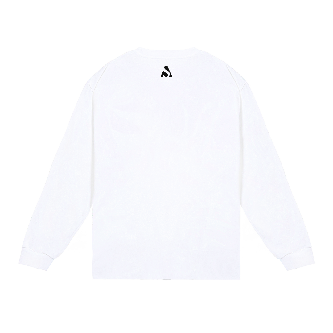 Long Sleeve T-Shirt - Basic Style (330g) in White