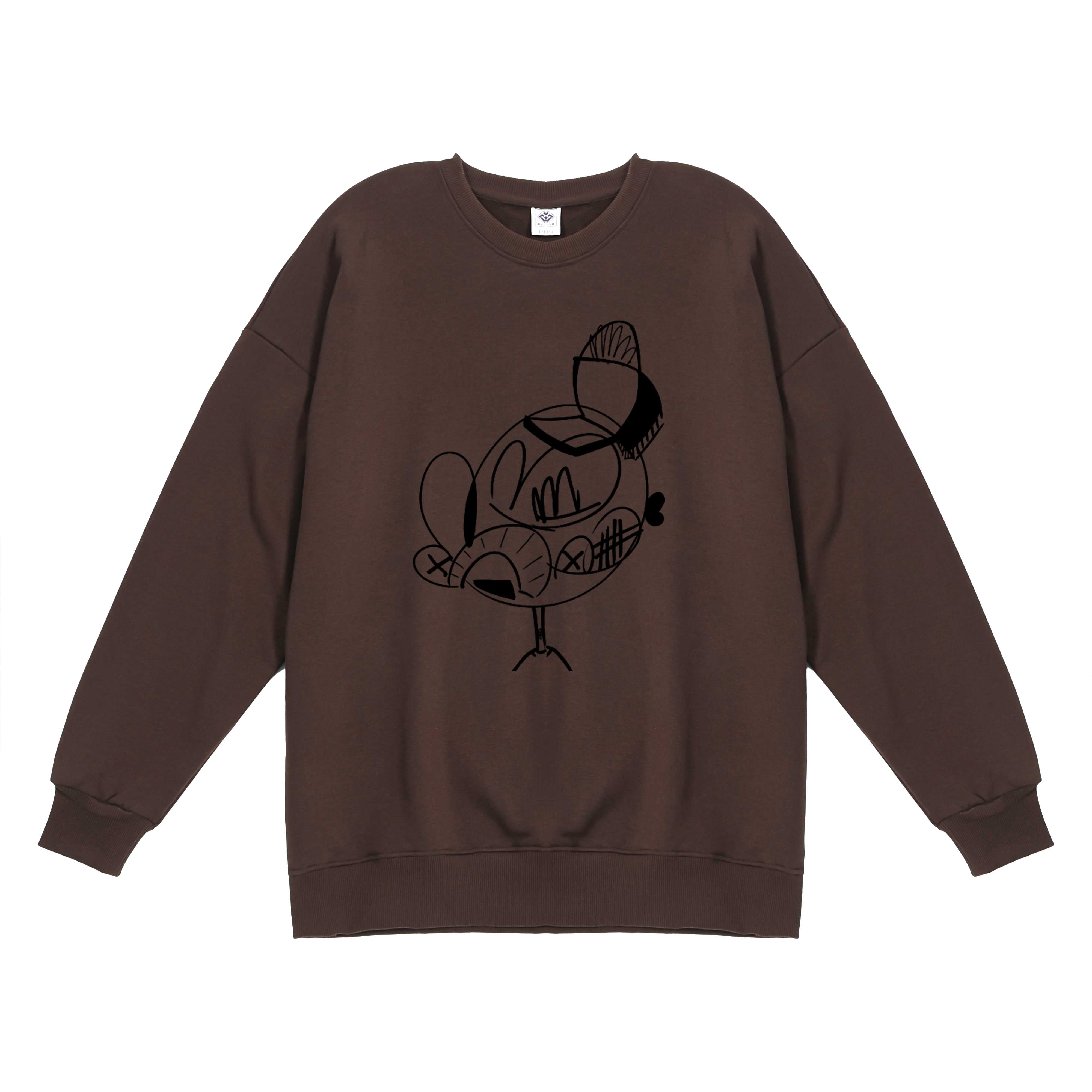 Crewneck Sweatshirt - Basic Style (380g) in Espresso Brown