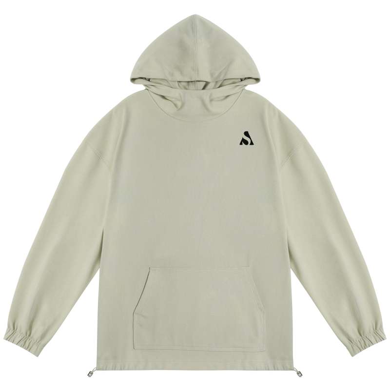 Hoodie - High Neck (450g) in Beige