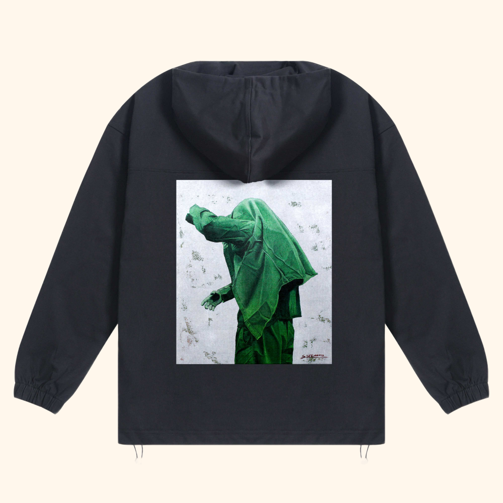 Hoodie - High Neck (450g) in Black