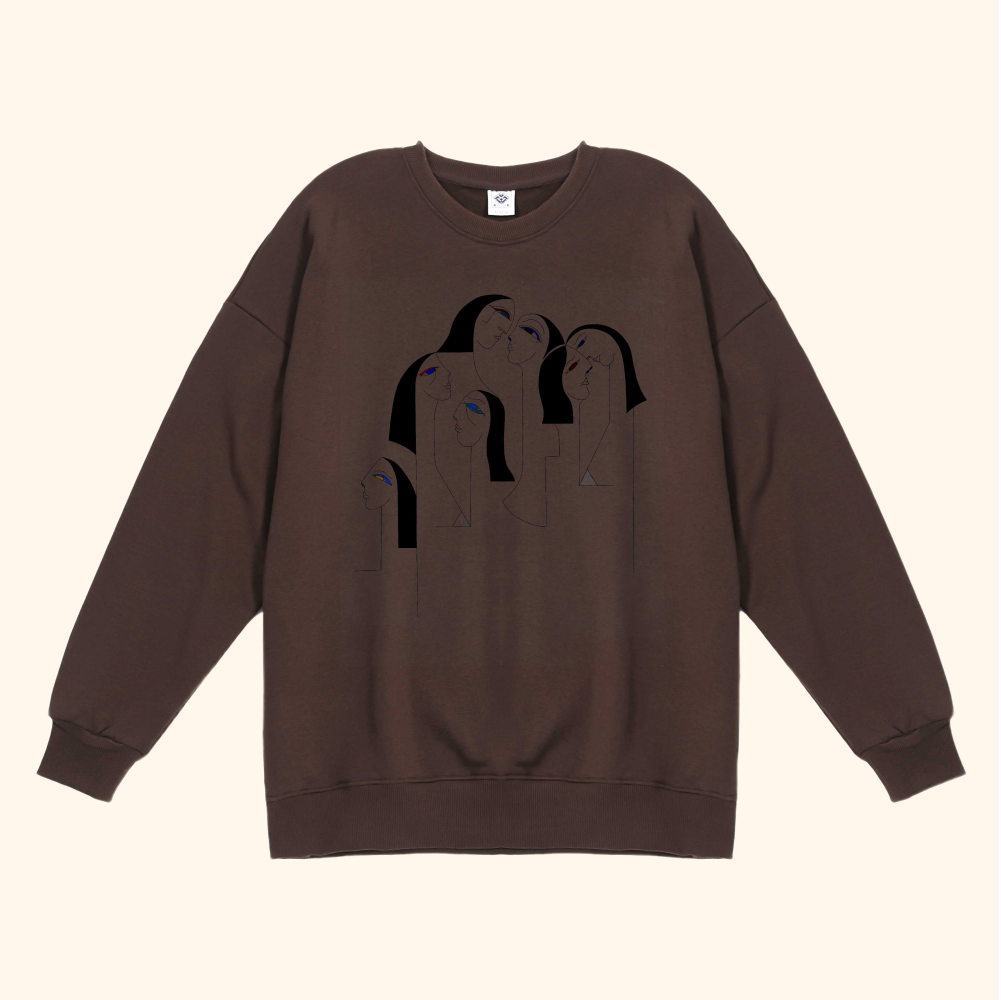 Crewneck Sweatshirt - Basic Style (380g) in Espresso Brown