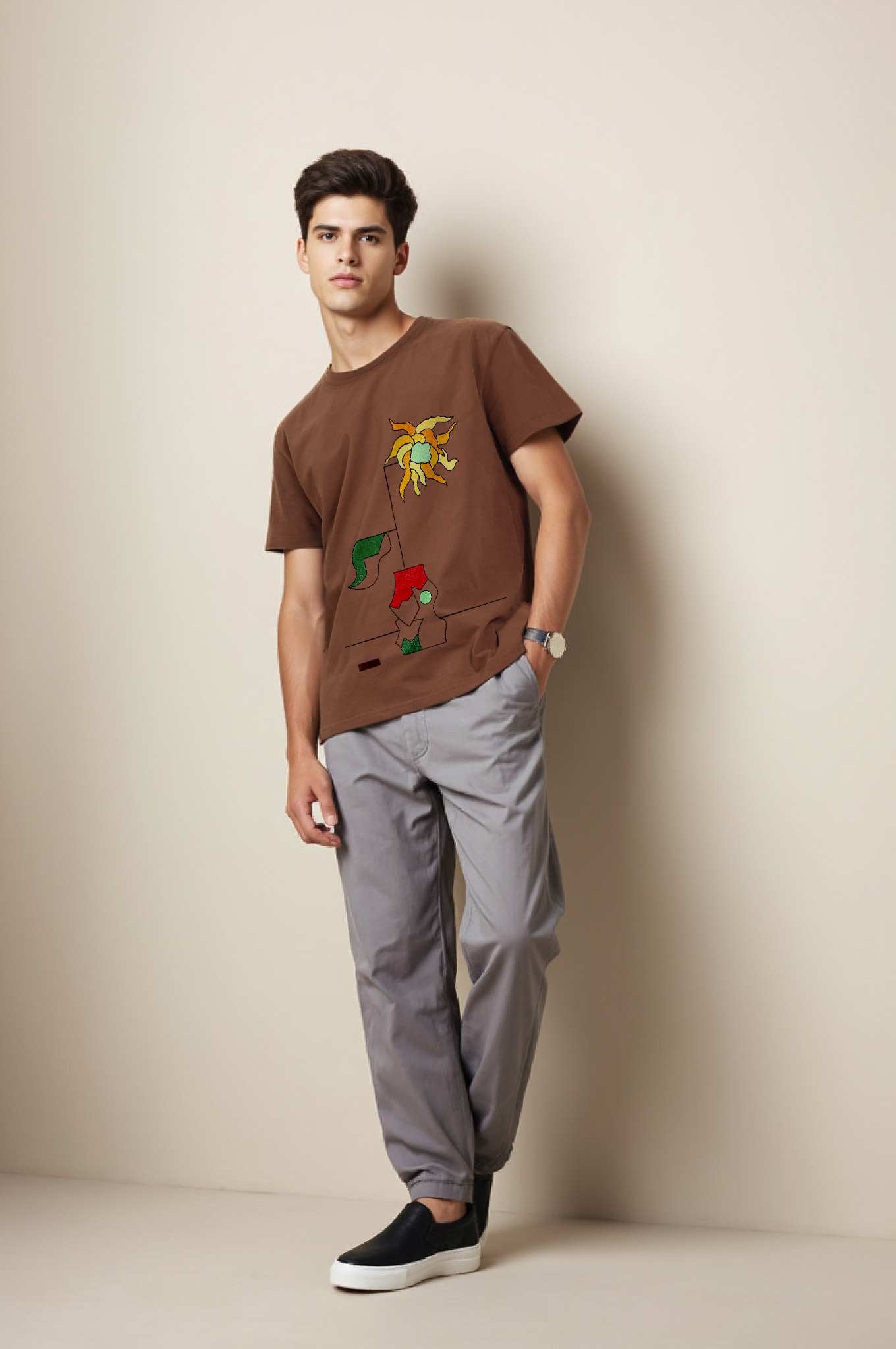 Short Sleeve T-Shirt - Regular Shoulder (300g) in Espresso Brown